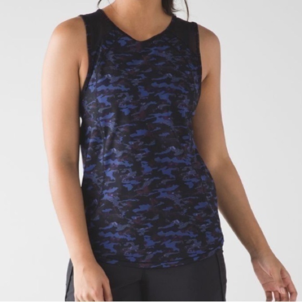 Lululemon Sculpt Tank (Mini Hounds Camo Emperor Blue Black) - Sz 4/6